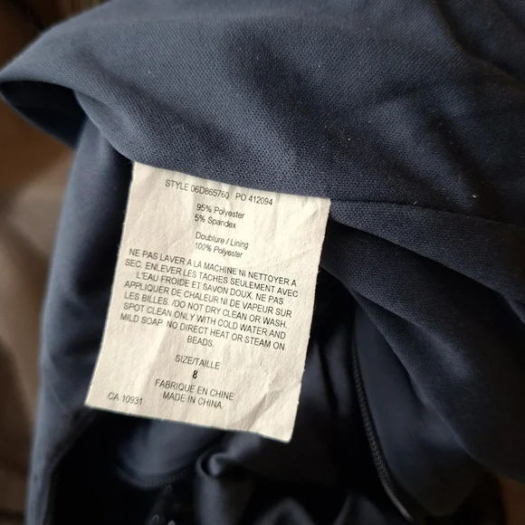 Adrianna Papell Evening Off Shoulder Navy Cocktail Wedding Bridesmaid Dress - Picture 2 of 11